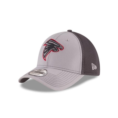 Grey Atlanta Falcons Hat - New Era NFL Grayed Out 39THIRTY Stretch Fit Caps USA3507649